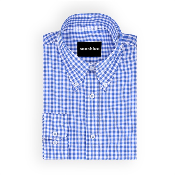 Blue Gingham Button Down Shirt