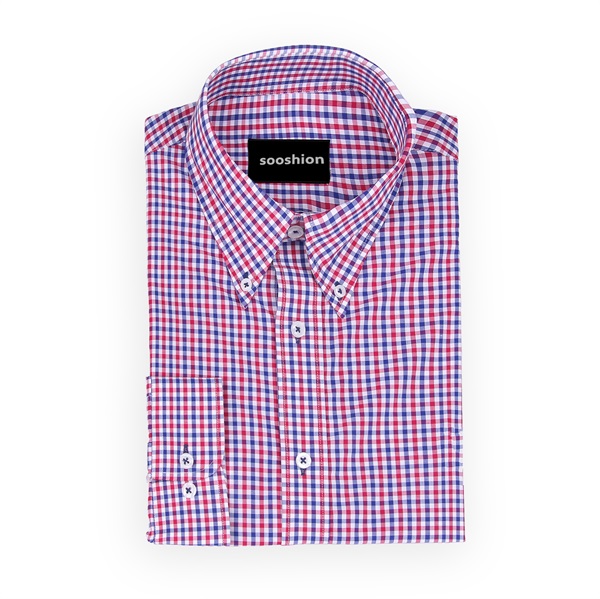 Red/Navy Gingham Button Down Shirt