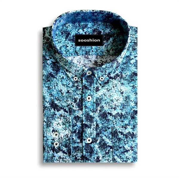Sky Blue Printed Shirt