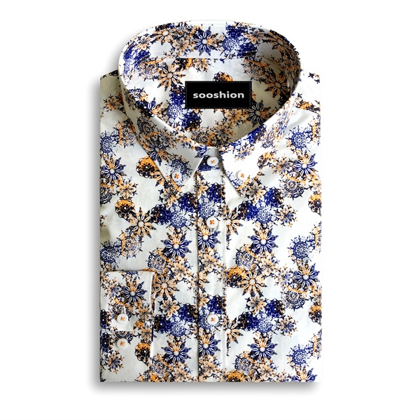 Yellow/Navy Floral Printed Shirt