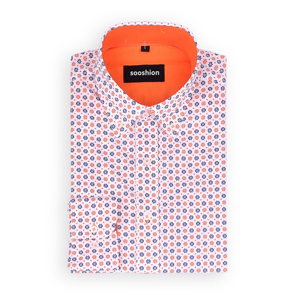Orange Floral Printed Shirt