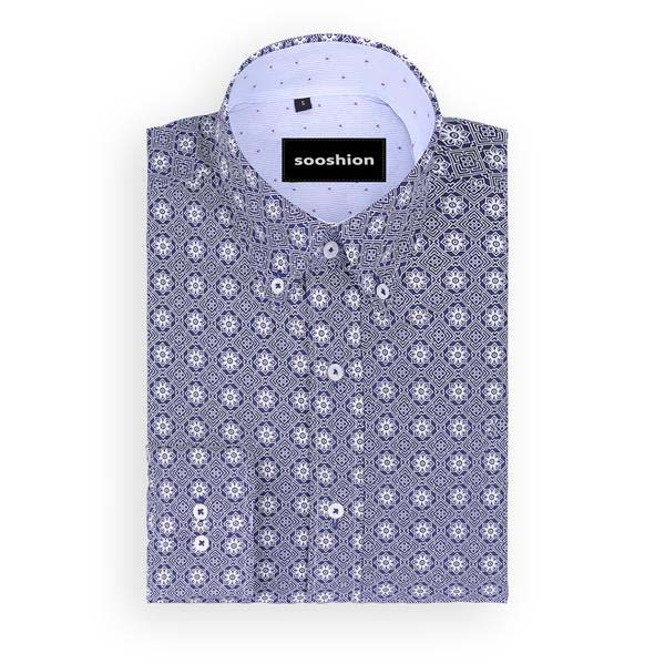 Light Blue Trellis Printed Shirt