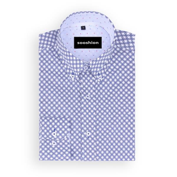 Pale Blue Trellis Printed Shirt