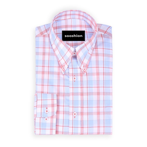 Sky/Orange Plaid Button Down Shirt